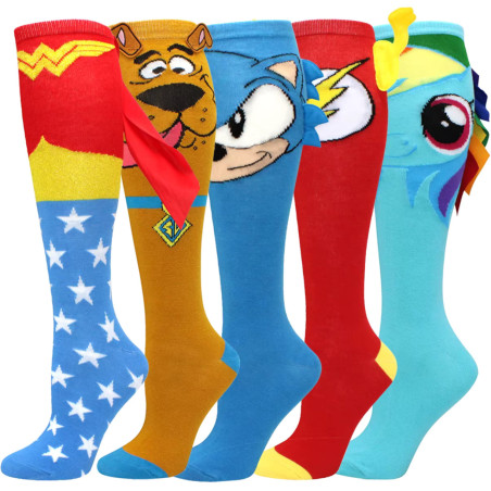 The Flash Kniestrümpfe – DC Comics Rote Kniestrümpfe für Damen mit Blitzern