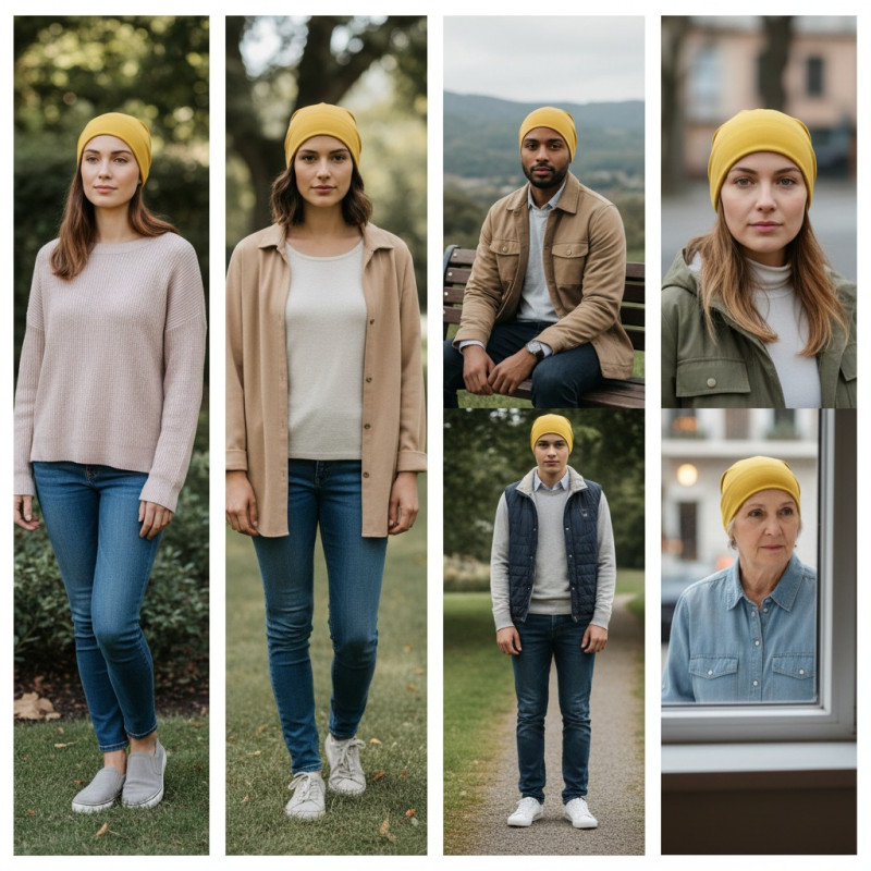 Sylt Brands Chemomütze – Weiche Unisex Slouch Beanie in Senfgelb