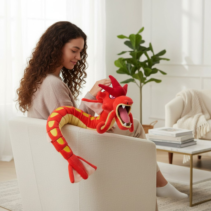 Garados Pokémon Plüsch – Rote Gyarados Drachen-Plüschfigur 65 cm