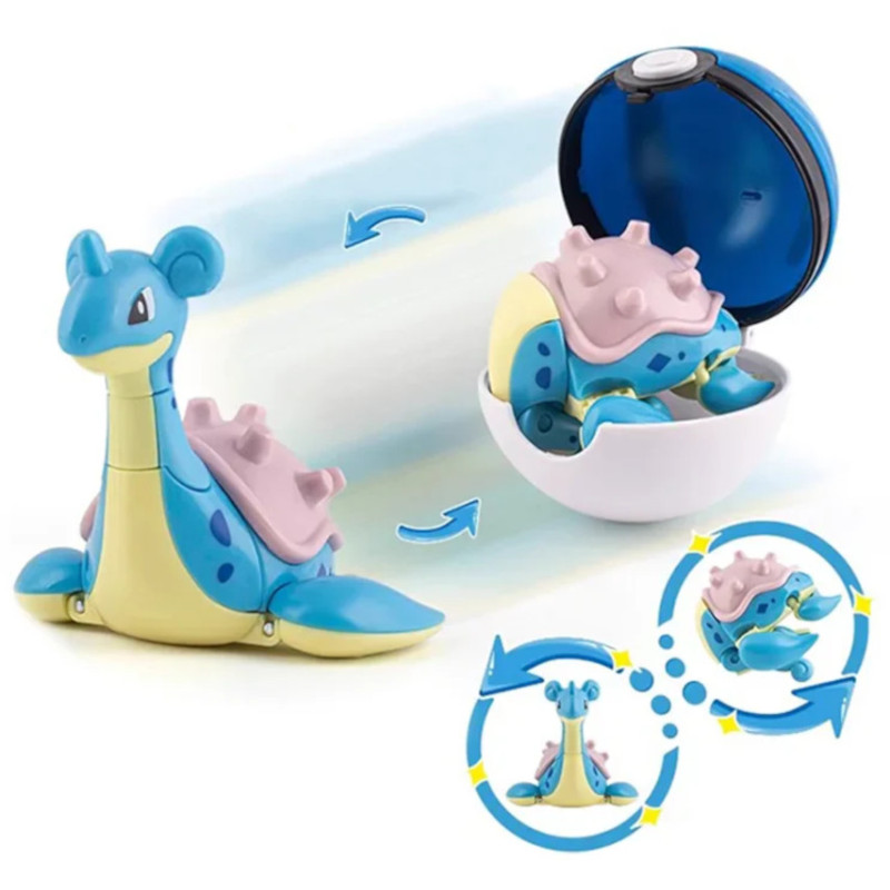Lapras Spielzeug Figur mit ⌀ 7,5 cm Pokéball – Pokémon Klappfigur