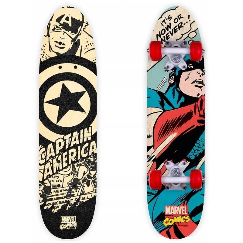 Captain America Double Kick-Skateboard - USA Import | MCU MARVEL CAPTAIN AMERICA Skateboards lizenzierte Penny Boards, Gürtel