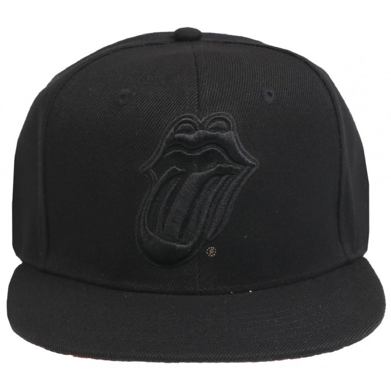 Rolling Stones Snapback Cap mit 3D Logo Schwarz/Rot