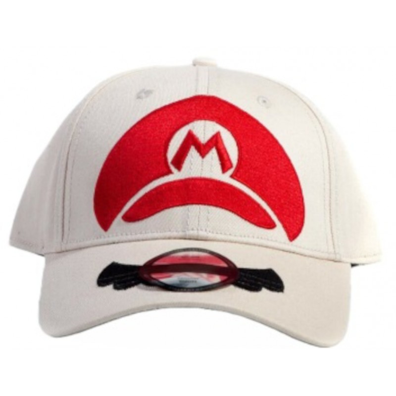Cremeweiße MARIO ICON "M" Super Mario Bros. Baseball Cap aus Baumwolle ▷ NINTENDO