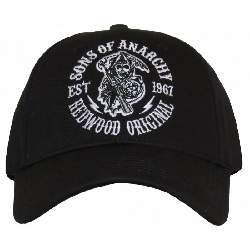 REDWOOD ORIGINAL schwarze Sons of An­ar­chy Baseball Cap aus Baumwolle ▷ REDWOOD SONS OF ANARCHY