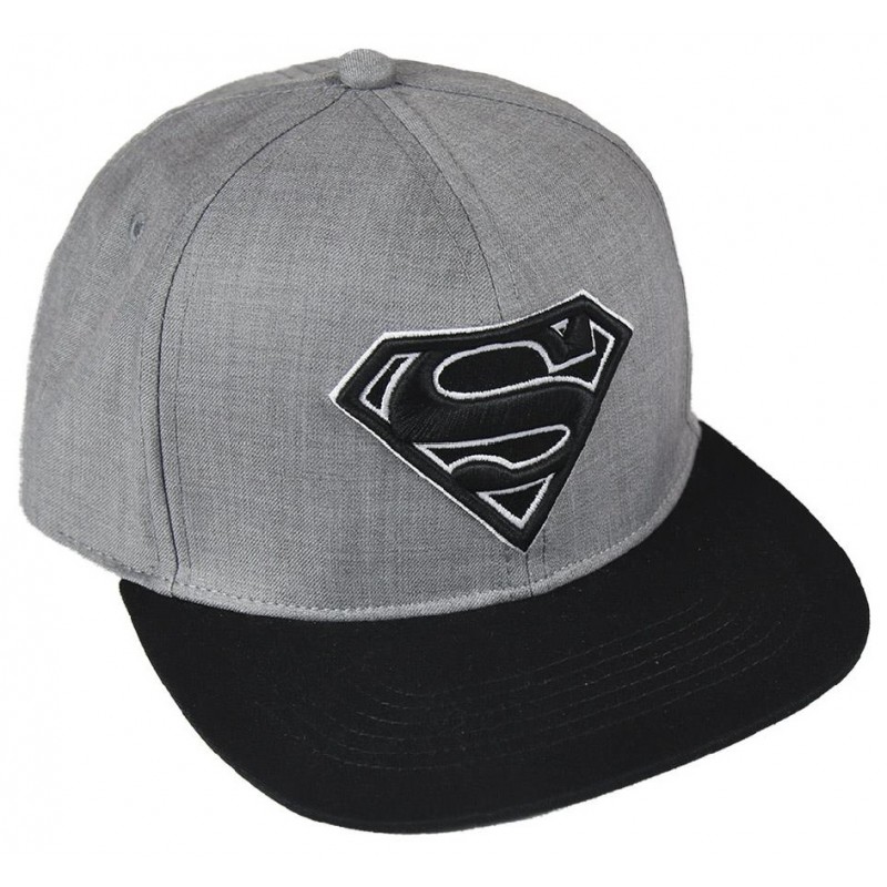 Schwarz-graue SUPERMAN Snapback Cap mit 3D Logo ▷ DC COMICS