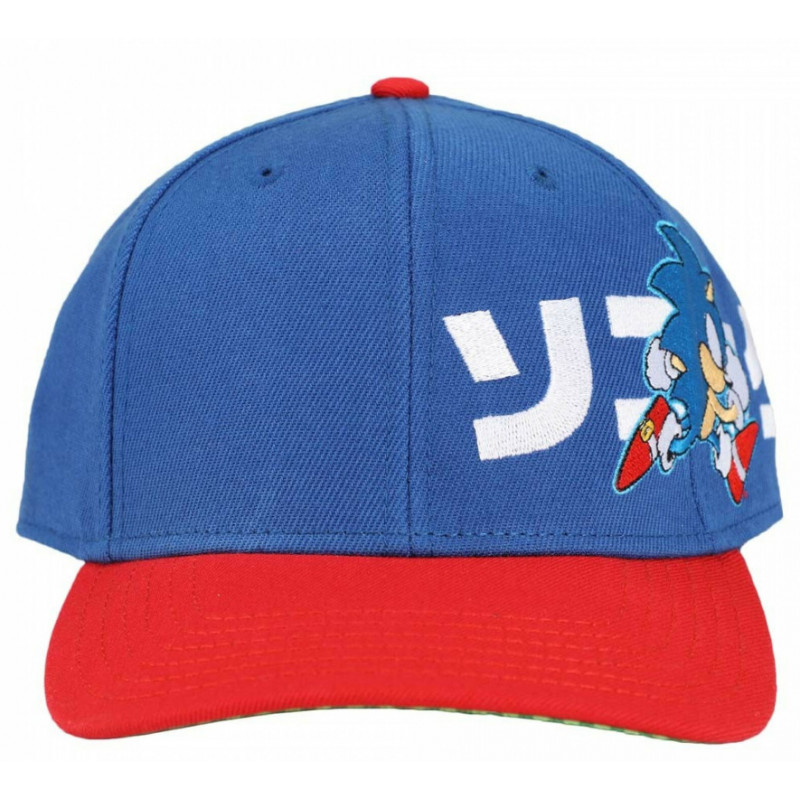 Blau-rote SONIC Kanji Baseball Cap ソニック・ザ・ヘッジホッグ, Sonic the Hedgehog Anime Kappe ▷ SEGA