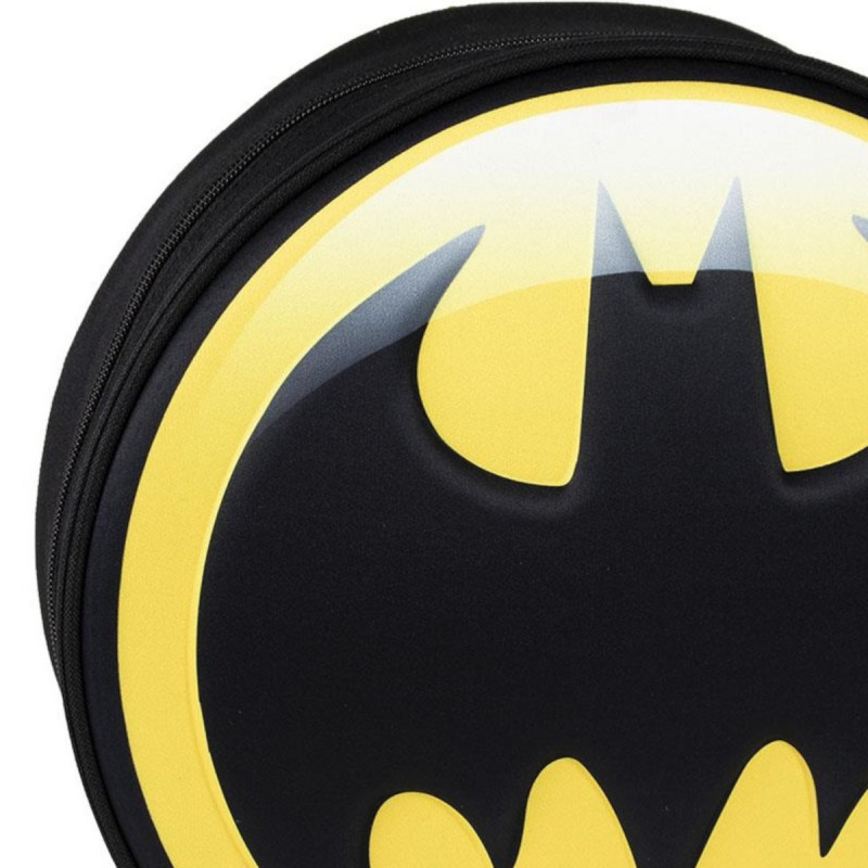 Schwarz-gelbe BATMAN runde 3D Relief Rucksack/Backpack ▷ DC COMICS