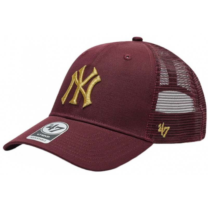 N.Y. NEW YORK YANKEES TRUCKER CAP • Weinrot-Gold Metallic ▷ '47 BRAND MVP