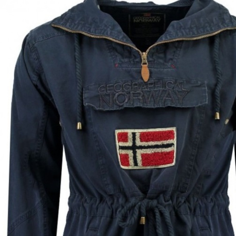 Dunkelblaue coole "Geographical Norway" unisex Parka-Jacke mit Kapuze ▷ GEOGRAPHICAL NORWAY