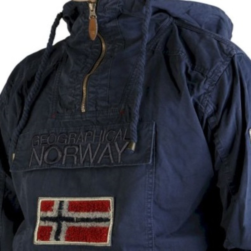 Dunkelblaue coole "Geographical Norway" unisex Parka-Jacke mit Kapuze ▷ GEOGRAPHICAL NORWAY