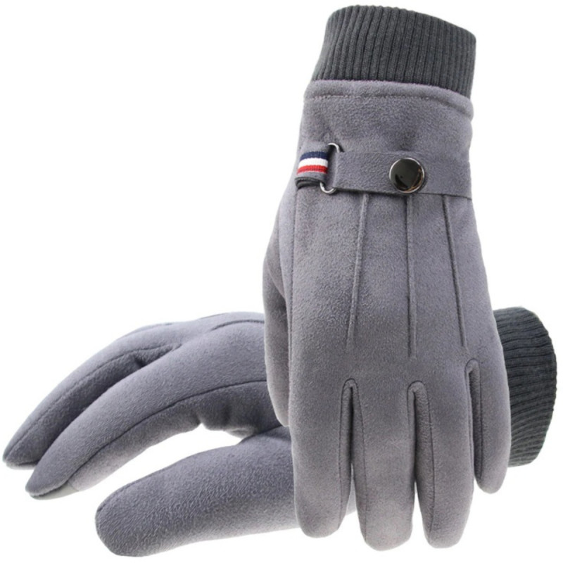 Unisex graue Handschuhe aus Wildleder | Hochwertige SYLT BRANDS Touchscreen-Handschuhe