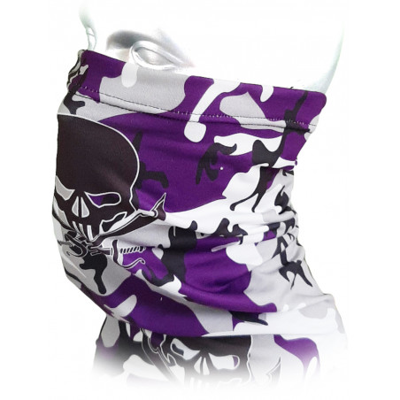 Atmungsaktive violete CAMOUFLAGE Multifunktionstuch ▷ Originale SYLT BRANDS© Biker Schlauchtücher