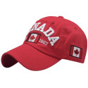 Rote CANADA 1867 Baseball Cap aus Baumwolle mit 3D Logo ▷ KANADA KAPPEN