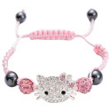 🎀💖💍🔗 "HELLO KITTY" Armbänder - Hello Kitty Armband mit Zirkonia Kristallen - HELLO KITTY Kinder Armband in Silber/Rosa