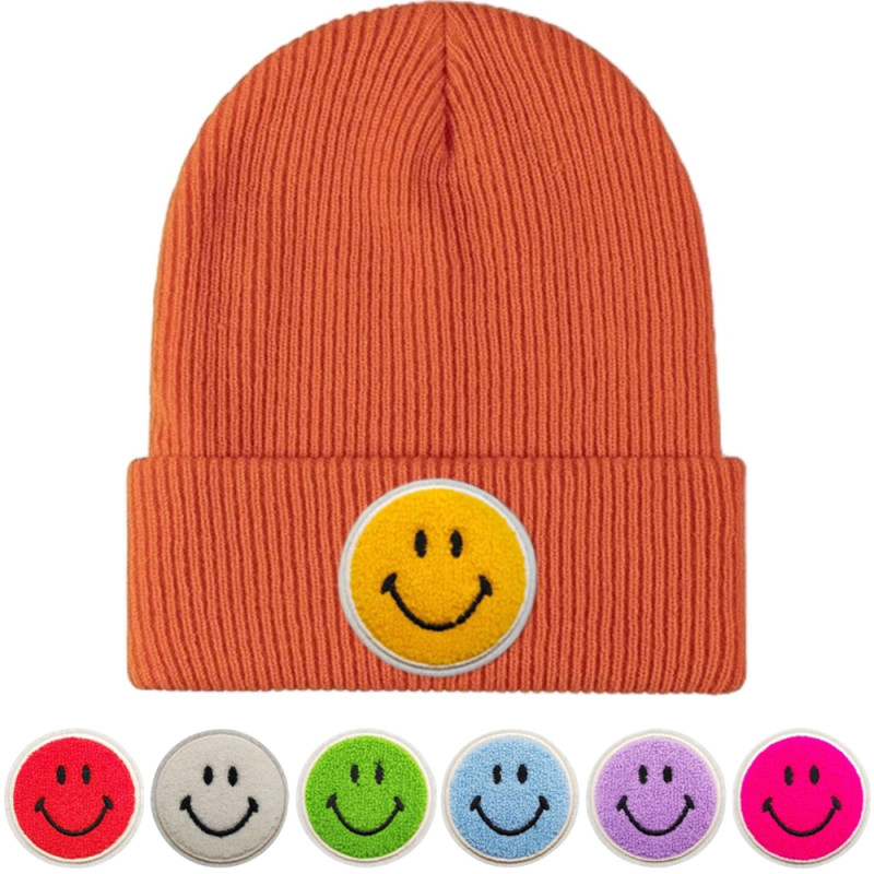 FREE "SMILEY" ðŸ™‚ Beanie MÃ¼tze mit Krempe und Smiley in Orange von SYLT BRANDS