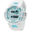 ⌚ S-BRANDS BOMBA WATCHMAKER Weiß-Blau Uhr - Trendige 50 Meter Wasserdichte Multi-Funktion Quarz Sportuhren mit Silikonarmband