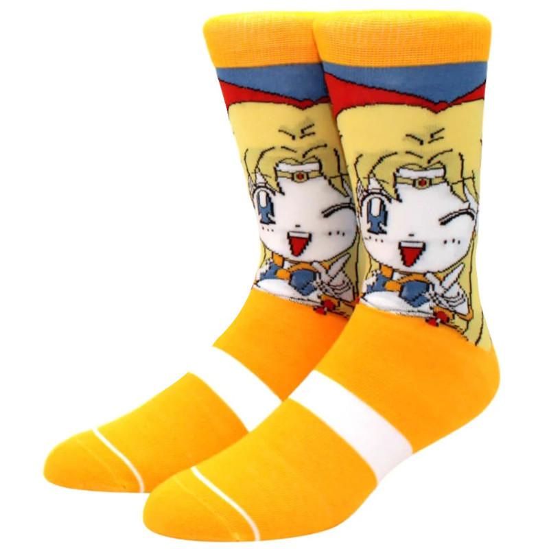 Sailor Moon 5 Paar Crew Socken – Chibi Scouts Manga-Design 37–46