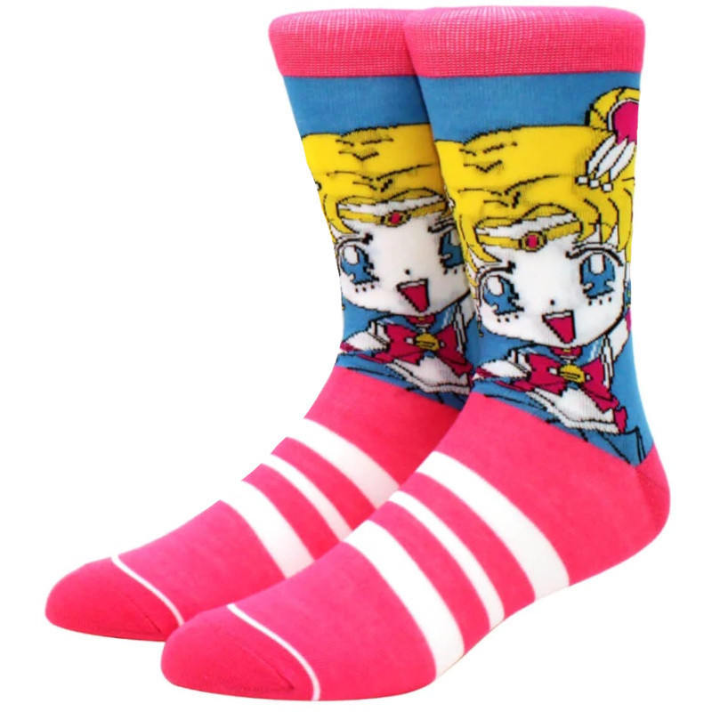 Sailor Moon 5 Paar Crew Socken – Chibi Scouts Manga-Design 37–46